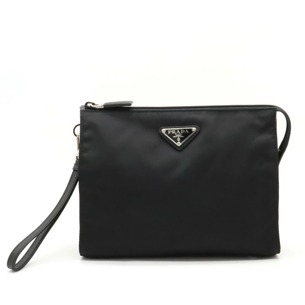 Prada Shoulder Bag Multi Pouch Clutch Leather NERO Black